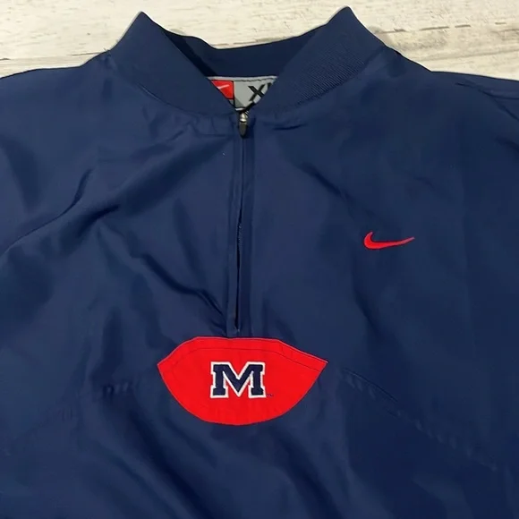 Nike Vintage Ole Miss Rebels Pullover Jacket Size XL
